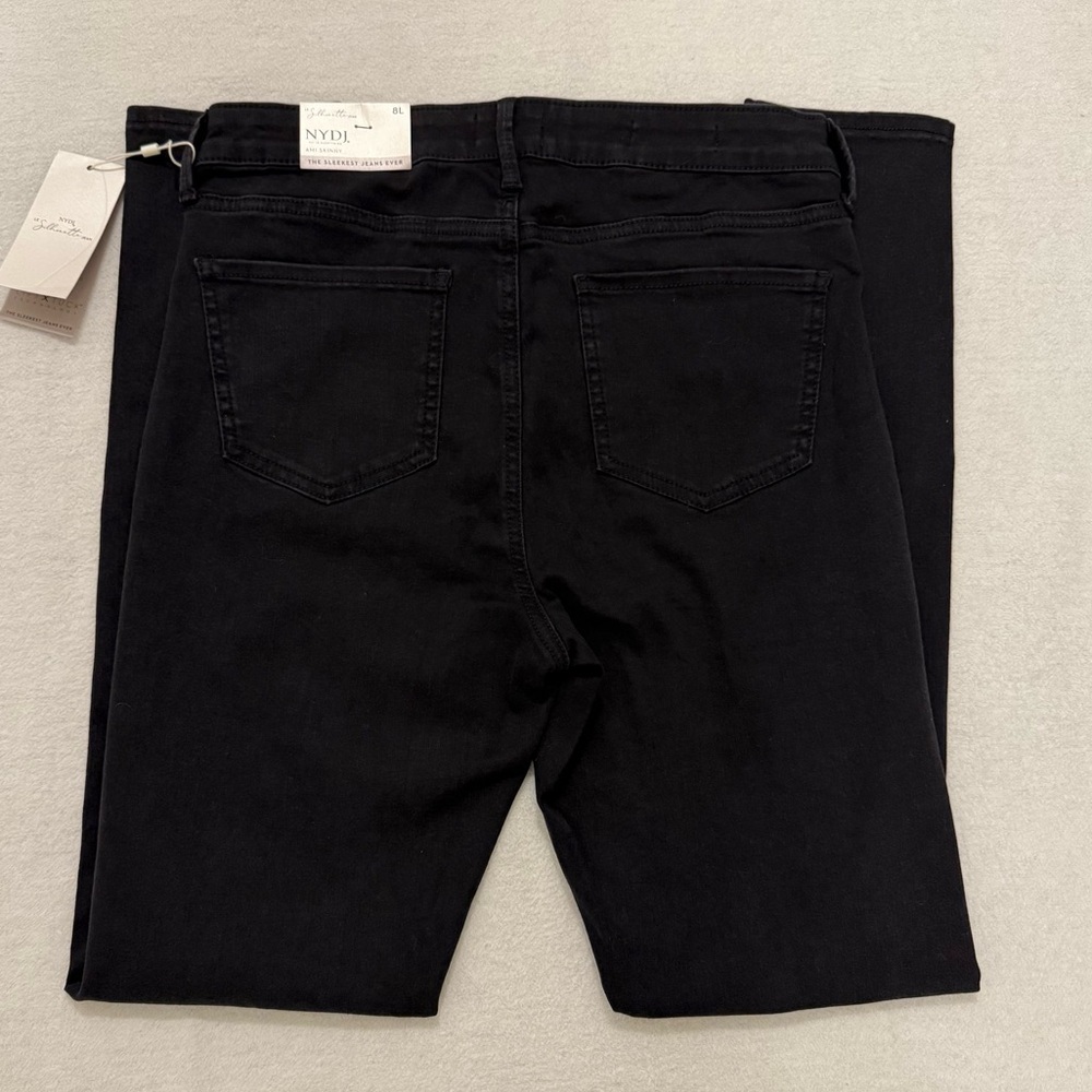 NYDJ Ami Skinny Jeans Black Size 8 Long High Rise Lift Tuck NWT Classic - Picture 4 of 8